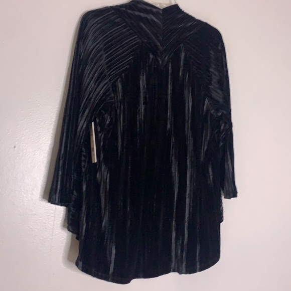 Andrea Jovine Black Velvet line texture opera swing jacket open front new w/tag - Picture 5 of 6